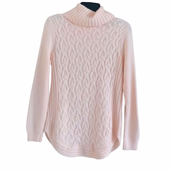 Cleo Petites Pink Textured Knit Cowl Neck Sweater Size Medium - Picture 5 of 7